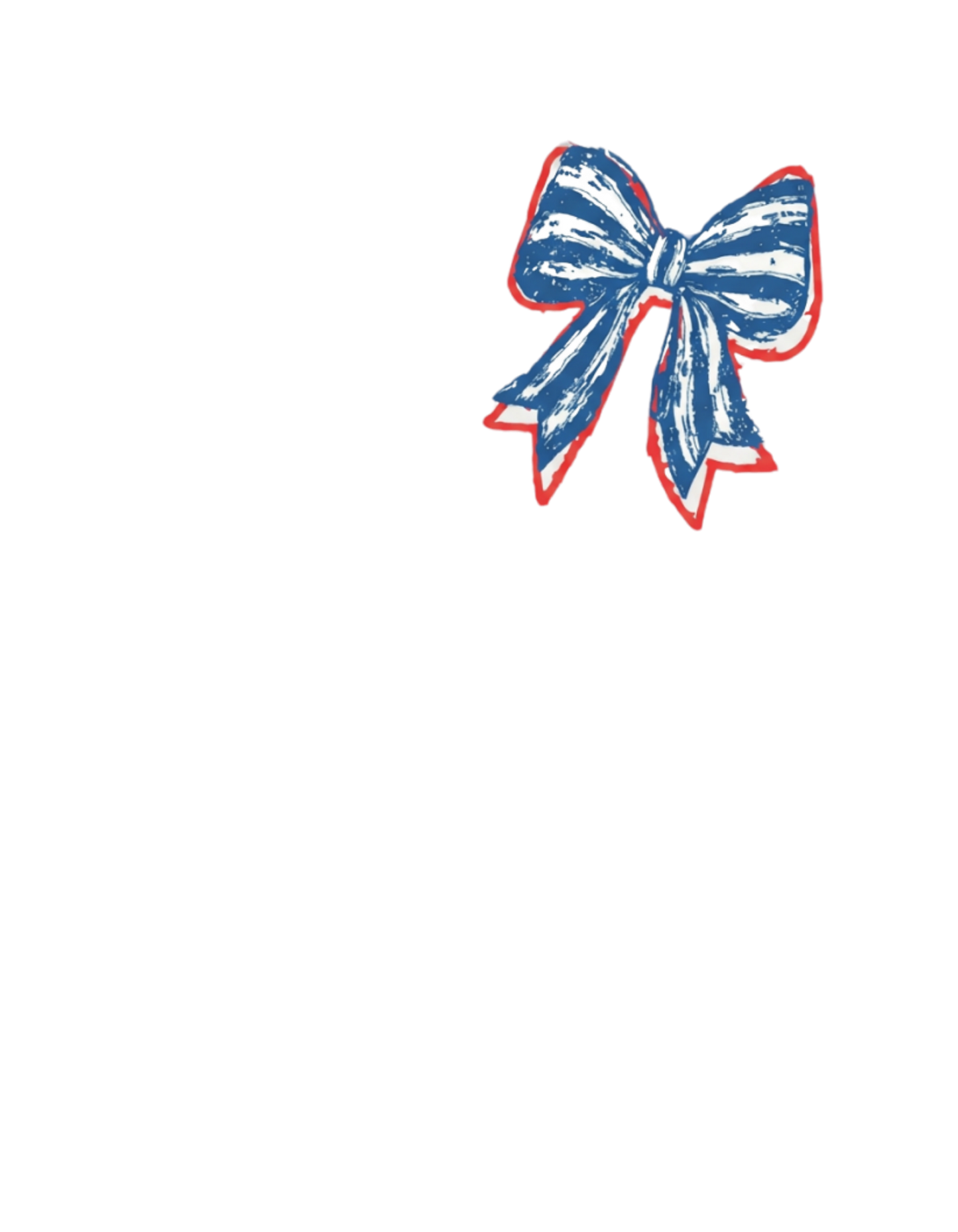 Patriotic Bow Tee – Red White & 250