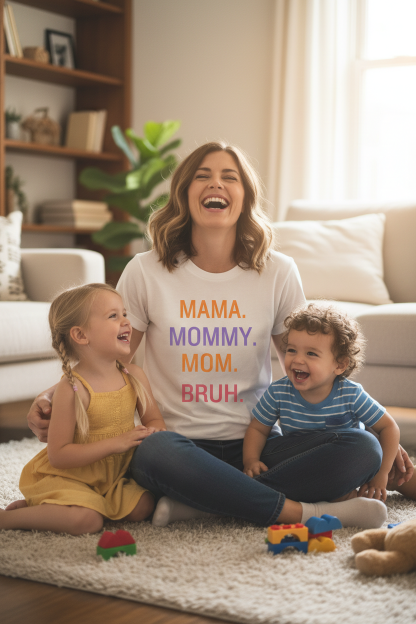 Mama Mommy Mom Bruh tee lifestyle - white