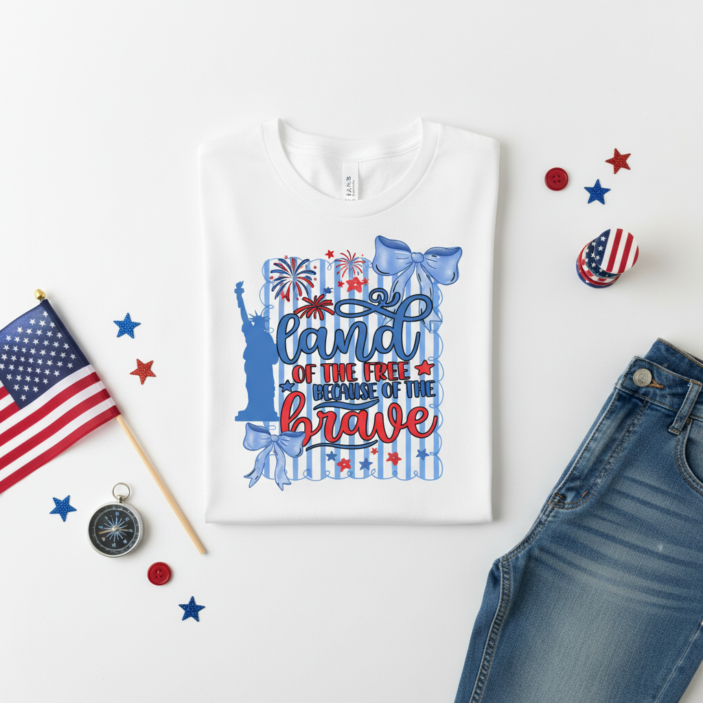 Land of the Free Graphic Tee - Folded