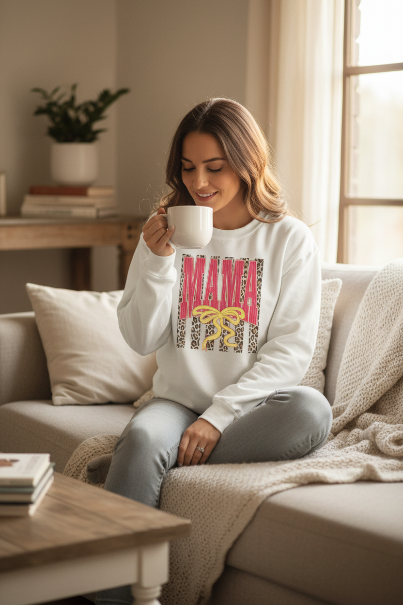 MAMA sweatshirt lifestyle - white