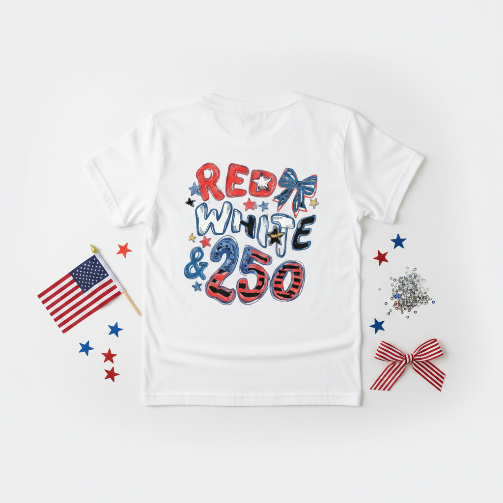 Patriotic Bow Tee - Folded Back