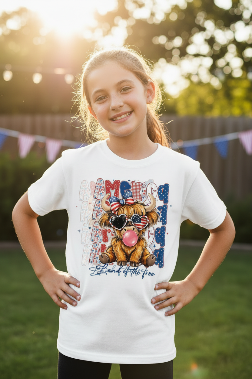 America Kids Tee - Youth Girl Lifestyle
