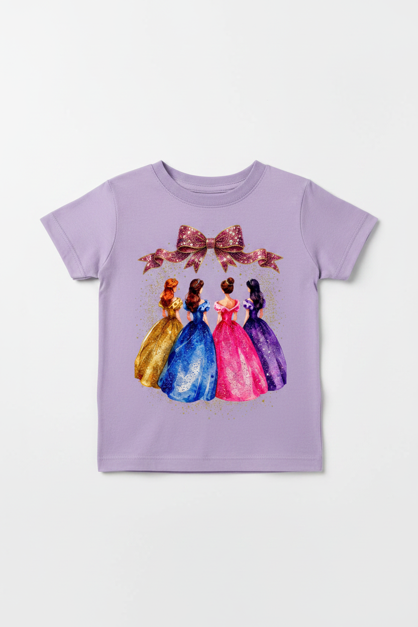 Toddler lavender princess tee flat lay
