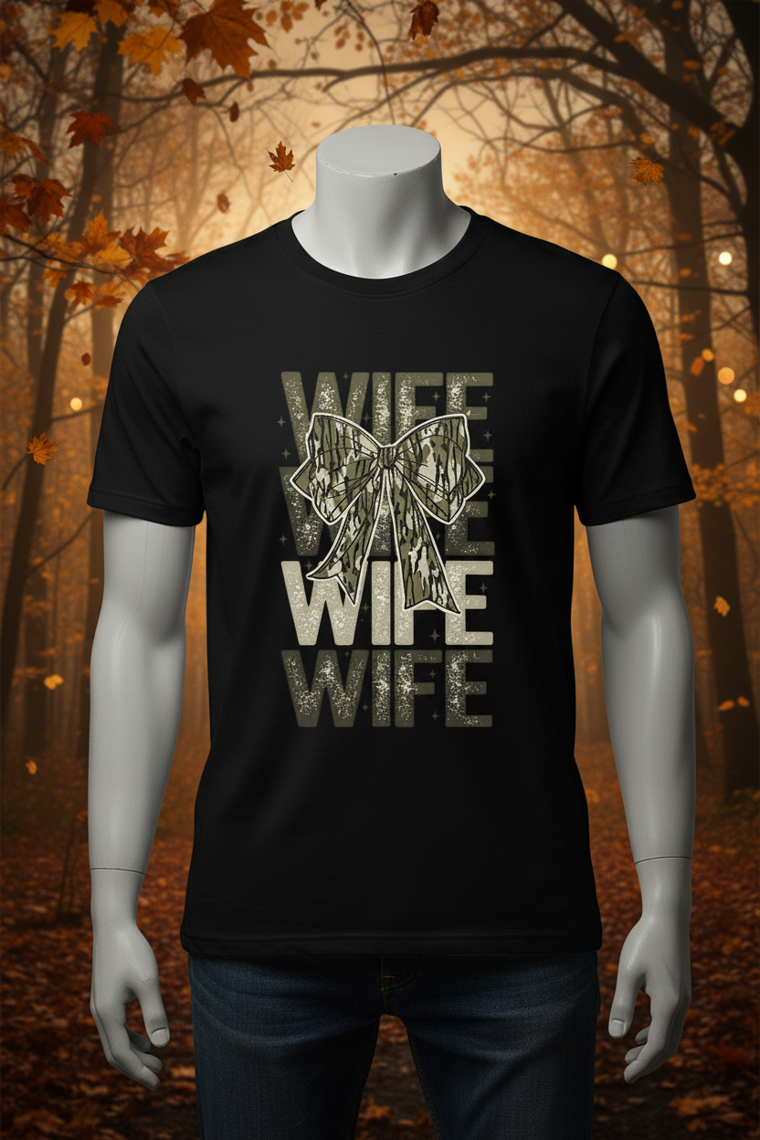 Camo Wife Graphic Tee - Black