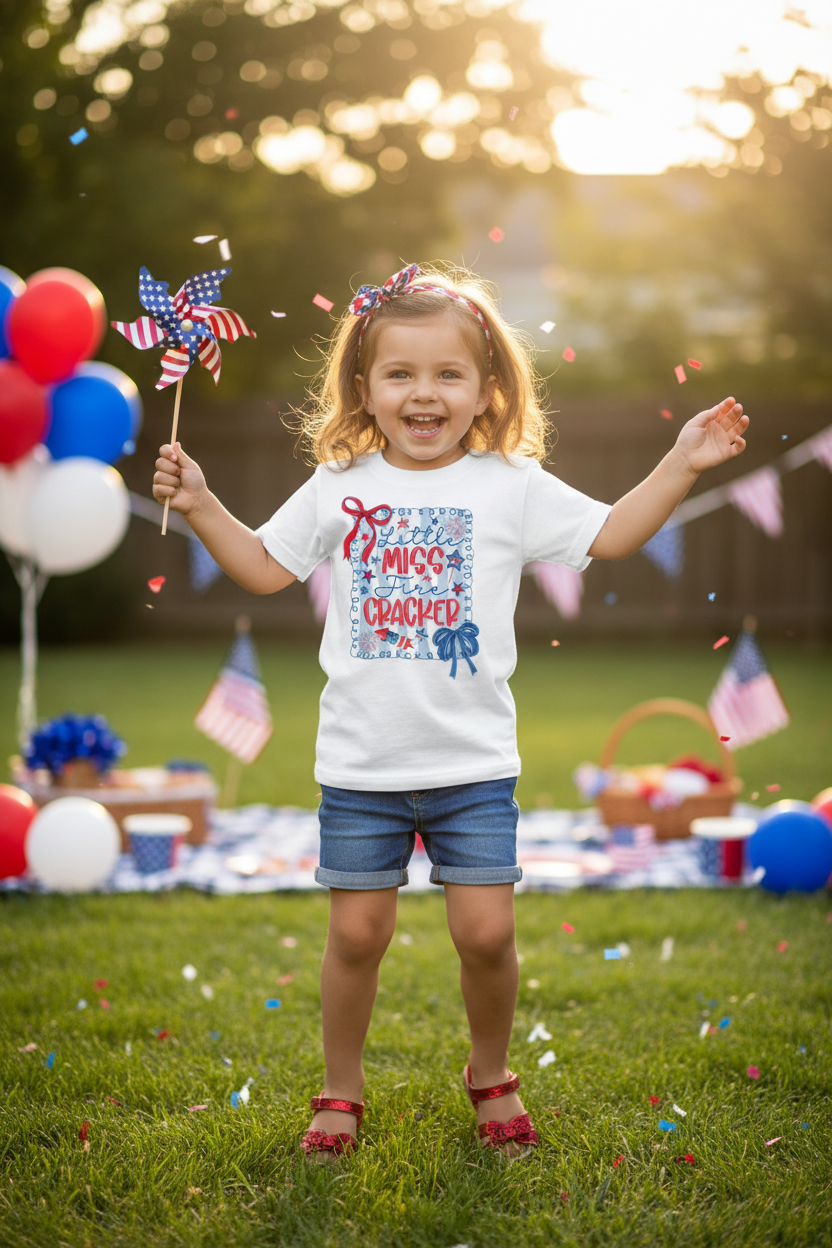 Little Miss Firecracker Kids Tee - Lifestyle