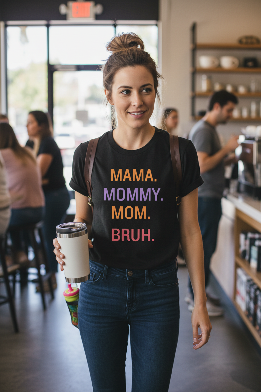 Mama Mommy Mom Bruh tee lifestyle - black