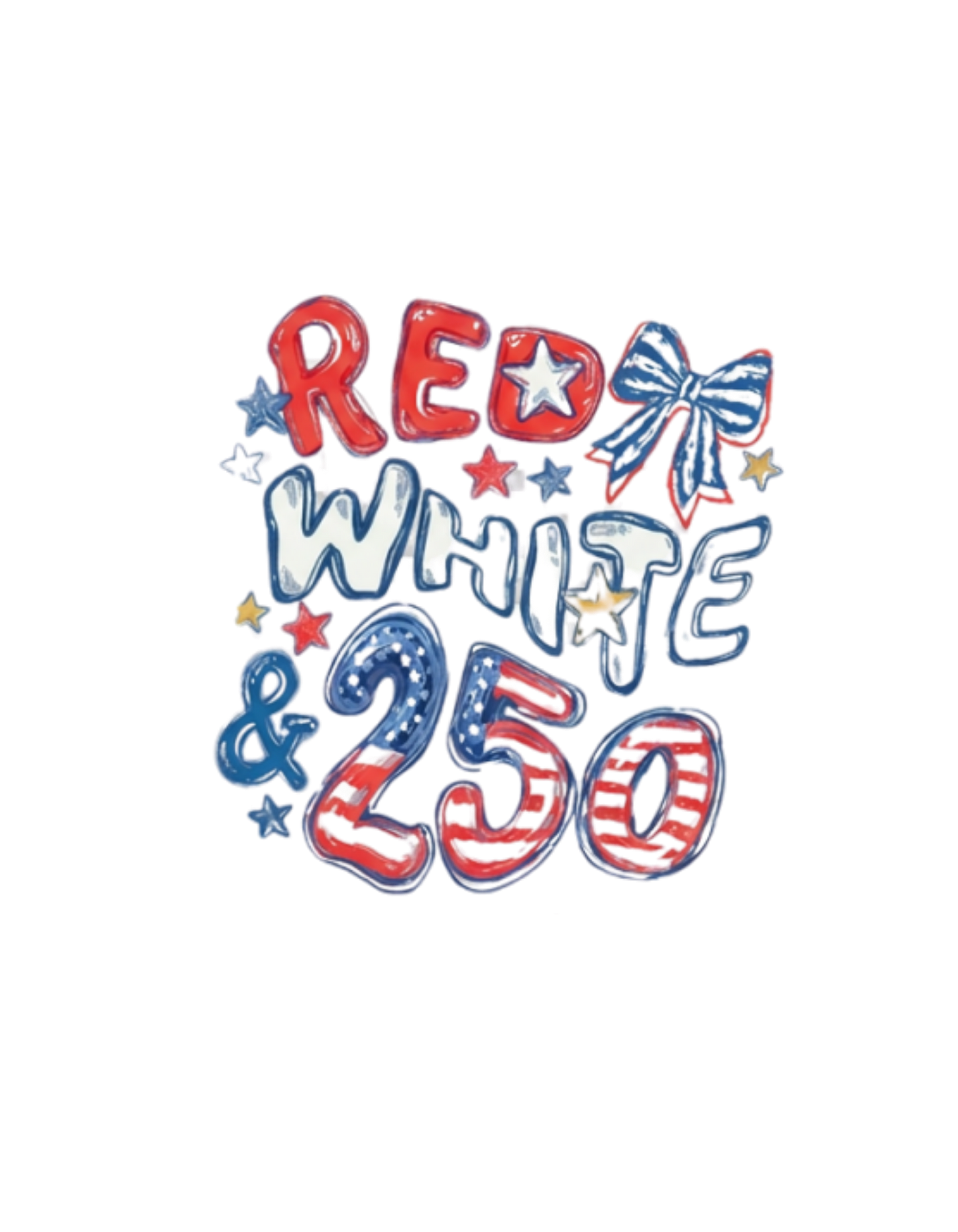 Patriotic Bow Tee – Red White & 250